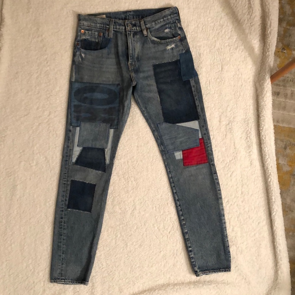 Levi’s 512 patchwork boyfriend style jeans